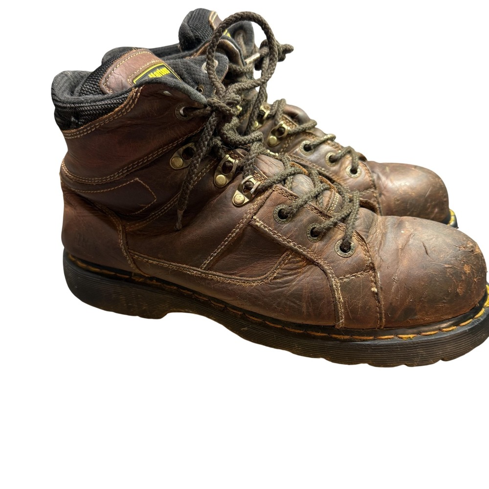 Dr.‎ Martens Work Boots Mens Size 13 Brown Steel Toe Industrial Slip Resistant